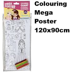 Mega Colouring Poster 120 x 90cm - Princesses